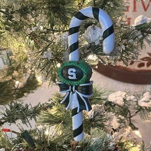 The Memory Company Michigan State Football Candy‎ Cane Christmas Ornament Rare
